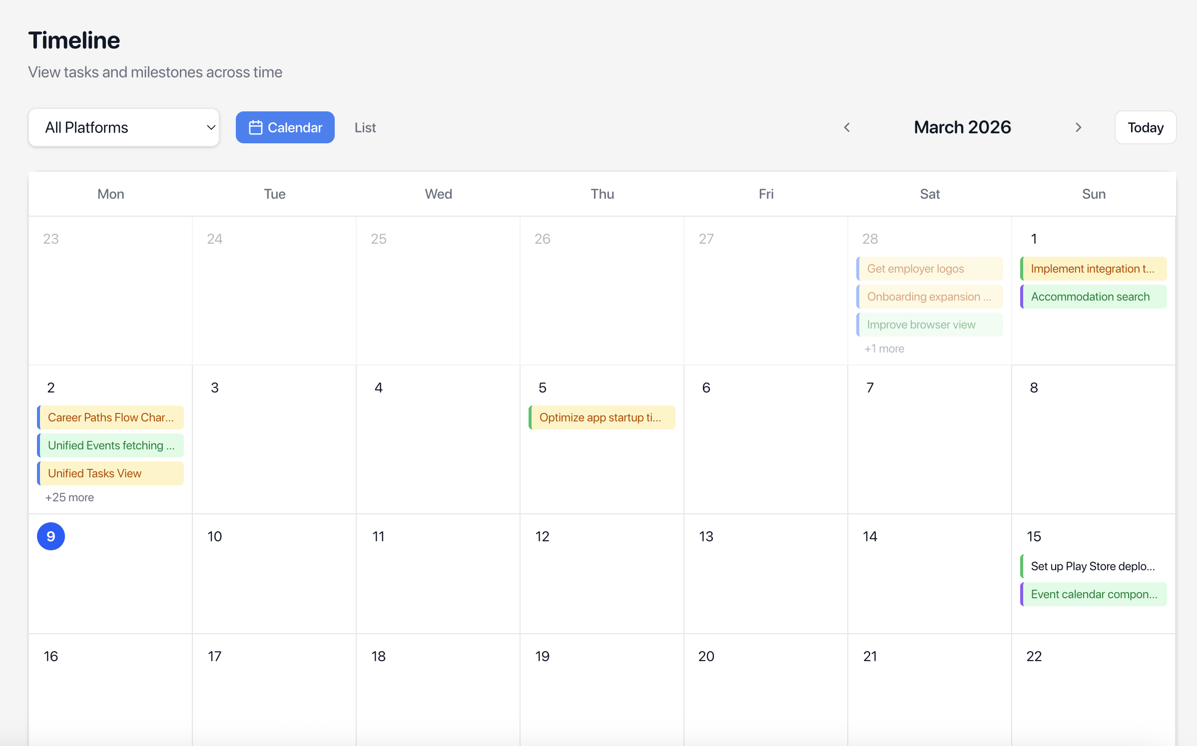 Project view